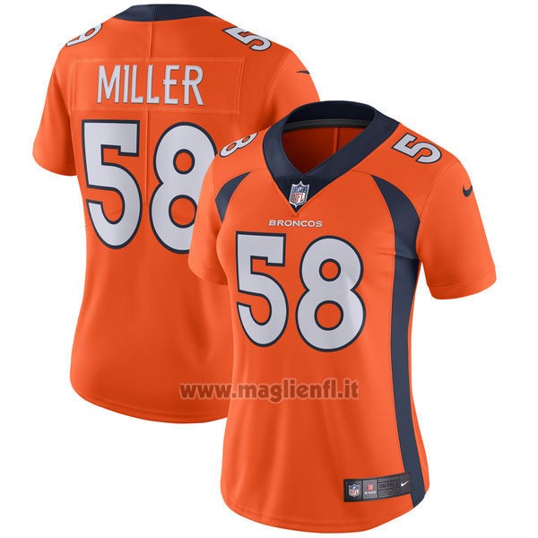 Maglia NFL Limited Donna Denver Broncos 58 Miller Arancione
